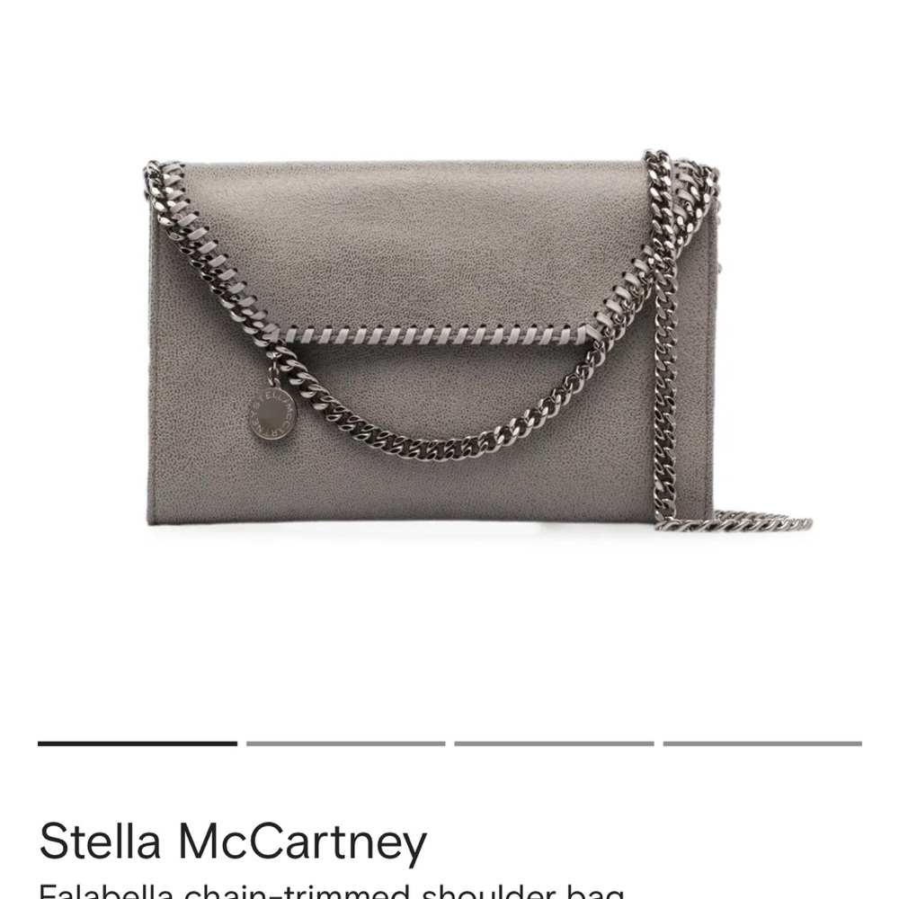 Stella McCartney Gray Falabella Chain-Trimmed Shoulder Bag